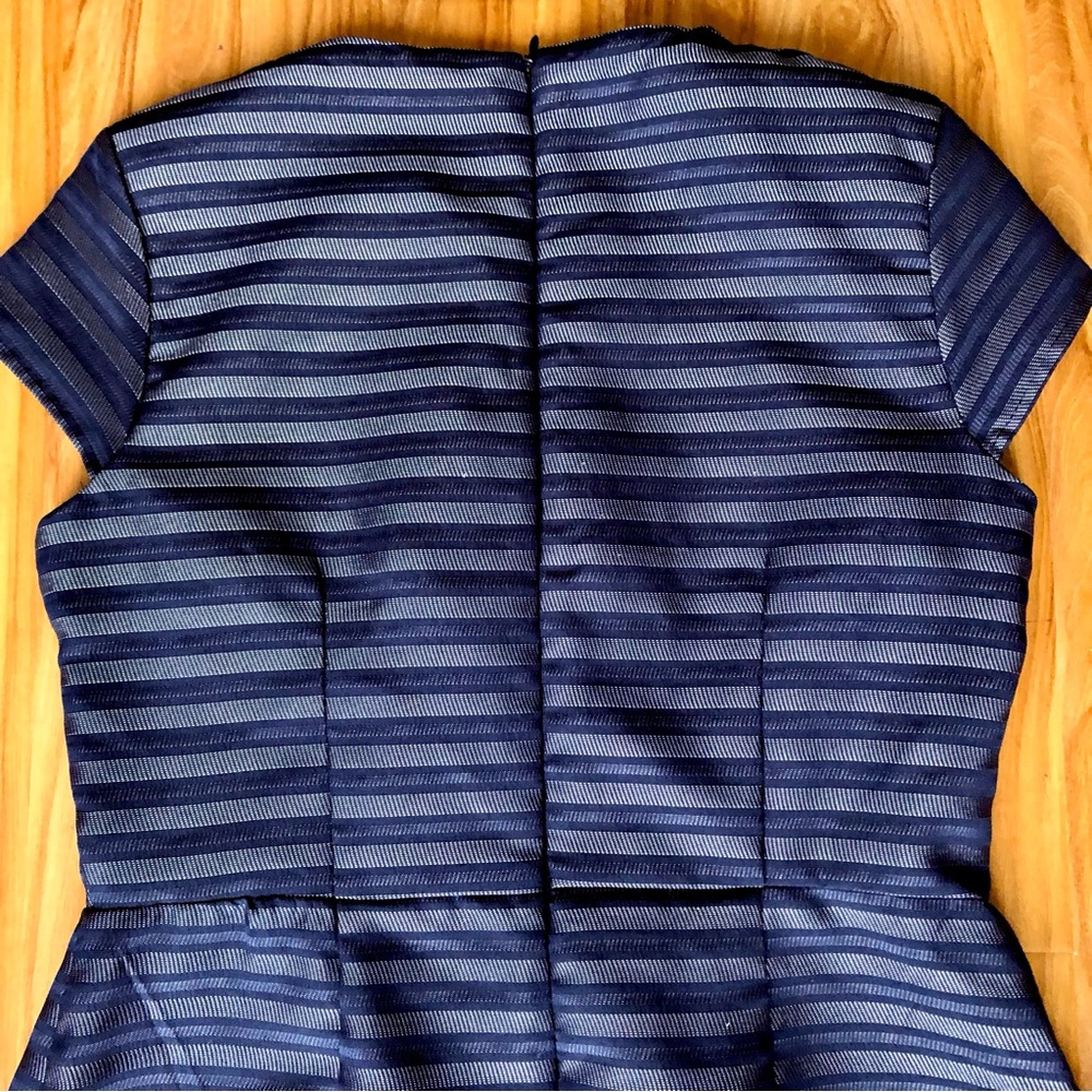 Elegant Striped Blue Dress - Picture 5 of 9